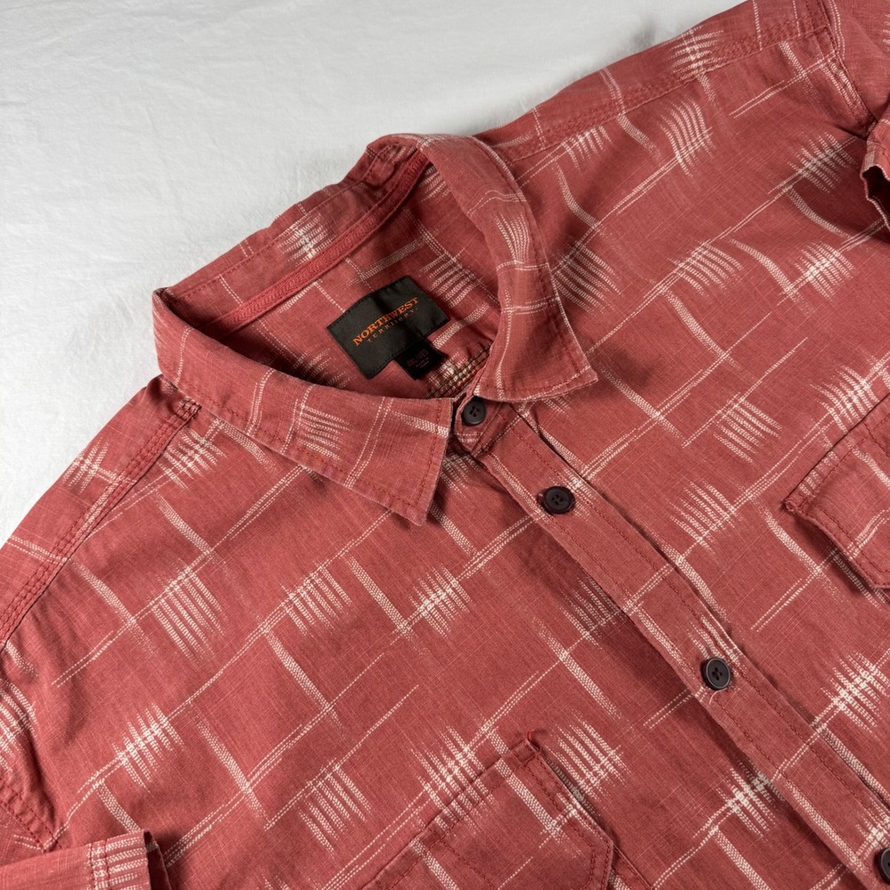 Northwest Territory Men's Size 4XL Rust Geometric Short Sleeve Button Up Shirt